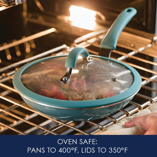Cook + Create Aluminum Nonstick Cookware Set, 10-Piece, Agave Blue10