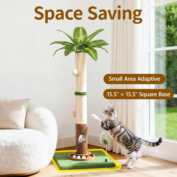 35" Tall Palm Tree Cat Scratching Post Vertical for Indoor Cats | Vertical Pole Post for Indoor Cat5