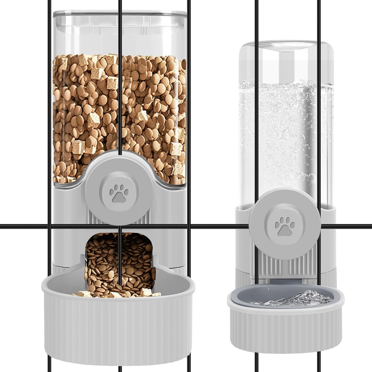 yummy-sam-hanging-cage-automatic-small-pet-food-bowl-water-bottle-dispenser-kennel-500ml-waterer-and-auto-gravity-pet-feeder-set-with-separate-food-bowl-crate-feeder-dish-for-puppy-cats-rabbit-grey