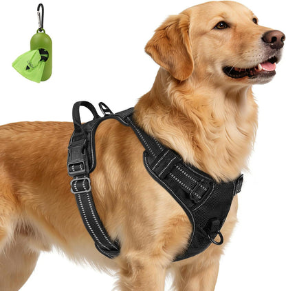 Joytale No Pull Dog Harness Medium Sized Dog, Front Clip, Black | Grab Handle for Instant Control, Padded & Adjustable Vest, Sturdy Metal D-Rings, for Safe Training & Daily Walking33