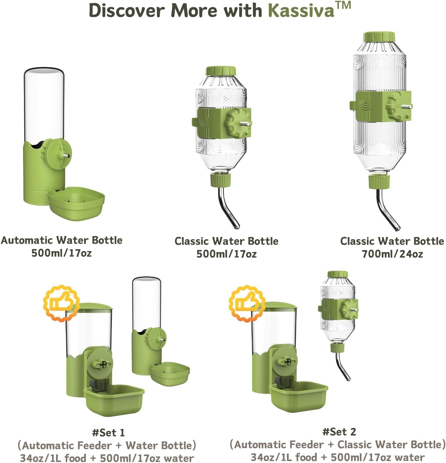 automatic-pet-food-water-dispenser-auto-gravity-pet-feeder-water-bottle-set-for-cage-feeding-station-for-puppy-kitten-rabbit-guinea-pigs-chinchilla-ferret-hedgehog-green