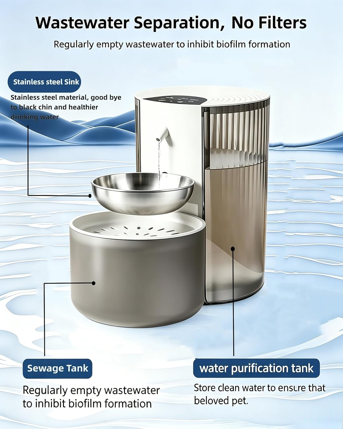 filterless-cat-water-fountain-3-5l-118oz-wastewater-separation-no-filter-stainless-steel-bowl-quiet-pet-water-fountain-for-cats-dogs-dispenser-wireless-automatic-water-fountains