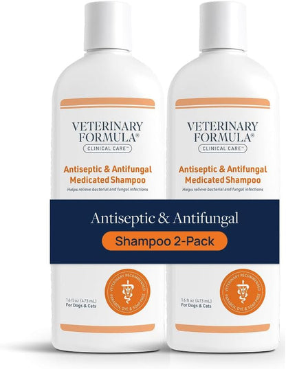 Veterinary Formula Clinical Care Antiseptic & Antifungal Shampoo, 16 Oz | Medicated Formula Helps Alleviate Scaly, Greasy and Red Skin; Free from Parabens, Dyes and Soap12