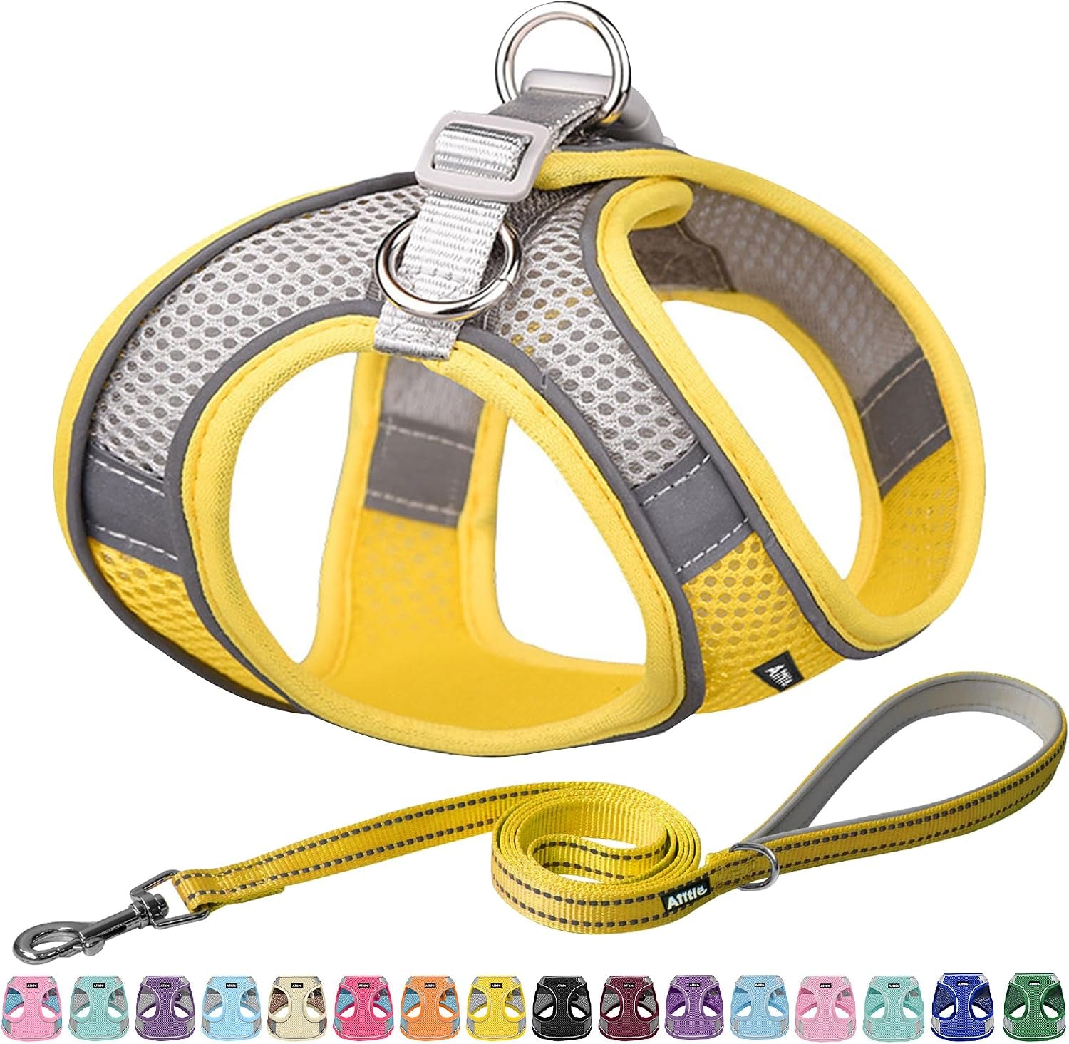 aiitle-no-pull-dog-harness-and-leash-set-step-in-adjustable-dog-harness-with-padded-vest-for-all-weather-dog-leash-with-soft-padded-handle-easy-to-put-on-small-and-medium-dogs-beige-s