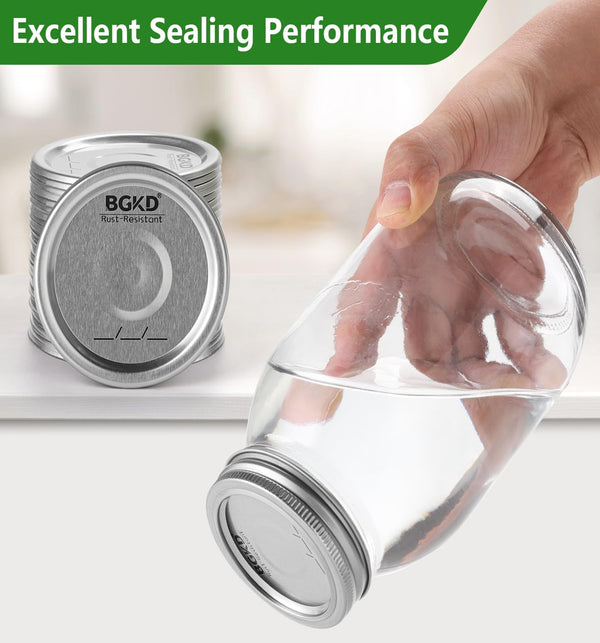 24Pcs Rust-Proof Canning Lids Regular Mouth, Regular Mouth Mason Jar Lids for Ball or Kerr, Small Mouth Mason Jars Lids (Only Lids, No Rings)5