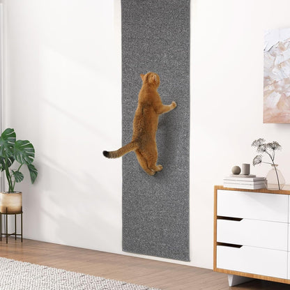 Uross Thickened Cat Wall Climbing Carpet 6.6 FT X 16" - Extra Long Cat Scratch Wall Pad, Cat Scratching Carpet Rug Wall Mounted Scratcher Couch Sofa Protector- Beige8