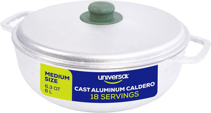 6.3 QT Caldero – Traditional Cast Aluminum Cooking Pot with Lid, 18 Cup Rice Pot for Soups, Stews, Beans & Everyday Family Cooking1