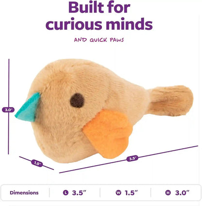 Smartykat Chickadee Chirp Electronic Sound Cat Toy, Contains Catnip, Battery Powered - Light Brown, One Size3