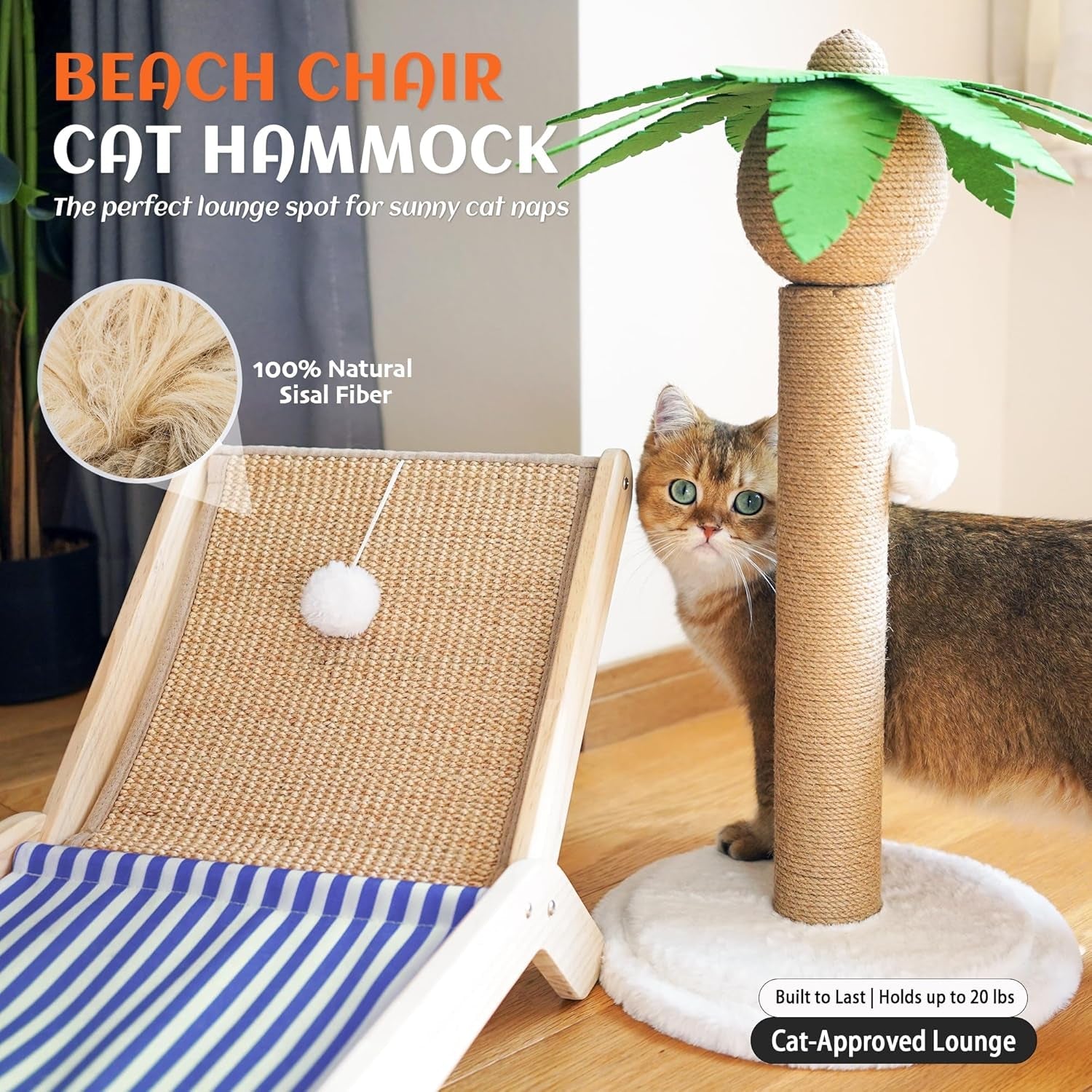 petkaray-beach-chair-cat-hammock-elevated-cat-beds-for-indoor-cats-original-cozy-lounger-with-sisal-scratcher-and-toy-ball