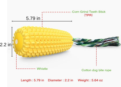 Dog Chew Toys for Aggressive Chewers,Corn Interactive Squeaky Dog Toys for Puppy Medium Breed,Tough Rubber Dental Chew Dog Toys4