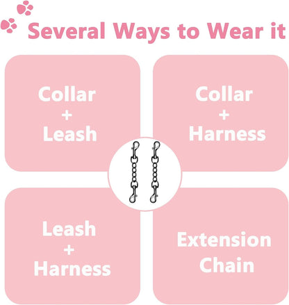 2 PCS Dog Collar Metal Safety Clip, Harness Collar Leash Chain Connector, Heavy Duty Double End Spring Backup Buckle Clasp, Escape-Proof Safety Accessory (Small, Black)5