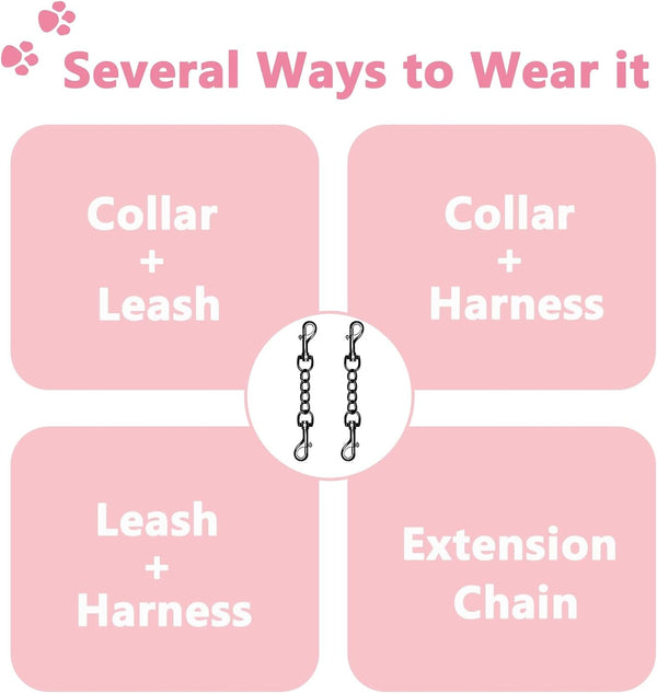 2 PCS Dog Collar Metal Safety Clip, Harness Collar Leash Chain Connector, Heavy Duty Double End Spring Backup Buckle Clasp, Escape-Proof Safety Accessory (Small, Black)5