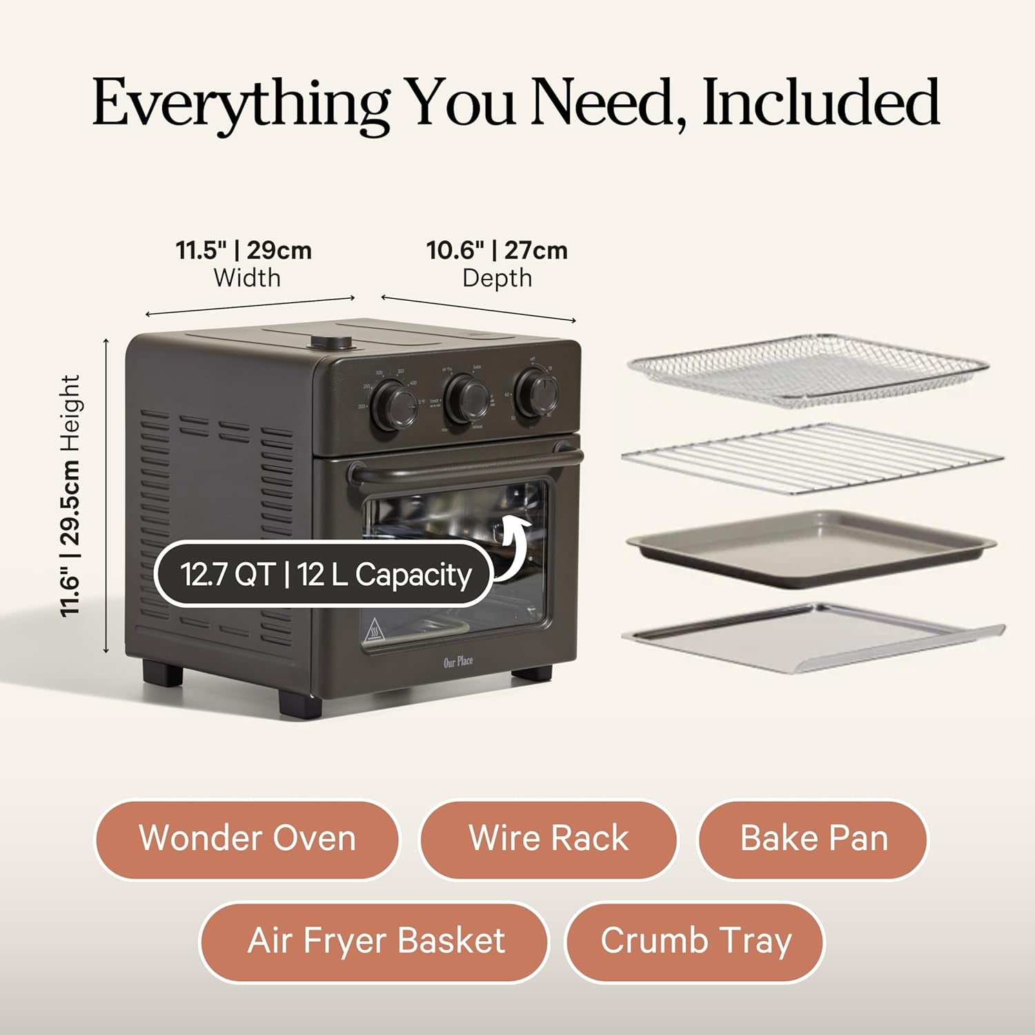 our-place-wonder-oven-6-in-1-air-fryer-toaster-oven-2-rack-13-qt-non-toxic-air-fryer-toaster-oven-combo-basket-wire-rack-bake-pan-crumb-tray-toast-roast-bake-broil-reheat-steam