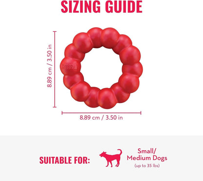 KONG Ring - Natural Rubber Ring Toy for Healthy Chewing Habits - Chew Toy Supports Dog Dental Health - Dog Toy Supports Instincts during Playtime - for Small/Medium Dogs4