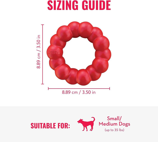 KONG Ring - Natural Rubber Ring Toy for Healthy Chewing Habits - Chew Toy Supports Dog Dental Health - Dog Toy Supports Instincts during Playtime - for Small/Medium Dogs4