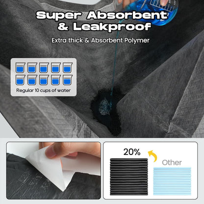 Dog Pee Pads for Dogs XXL 30"X36" 50 Count with Adhesive Tabs | Charcoal Puppy Pads Extra Large Disposable Activated Carbon Super Absorbent Full Edge-Wrapping Odor-Control Training Pads6