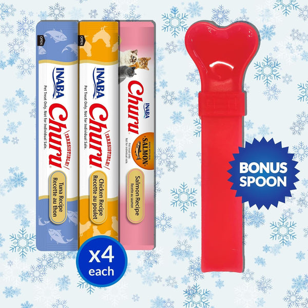 INABA Churu Cat Treats Lickable Tubes, Holiday Variety Pack, 12Ct | Wild-Caught Tuna, Real Chicken, 91% Moisture, Grain-Free, Preservative-Free, High Protein, 12 X 0.5 Oz Tubes6