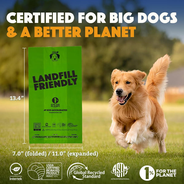 Doggy Do Good - 180 Count, Heavy Duty Poop Bags for Dogs - Standard Size - Dog Waste Bags Made with 50% Recycled Plastic + 15% Biobased Material - Landfill-Friendly, Unscented, Leak-Proof | Heavy-Duty, Easy-Open Dog Bags - 50% Recycled Plastic & 15% Biobased Materials - Trash-Bin Ready & Land-Fill Friendly4