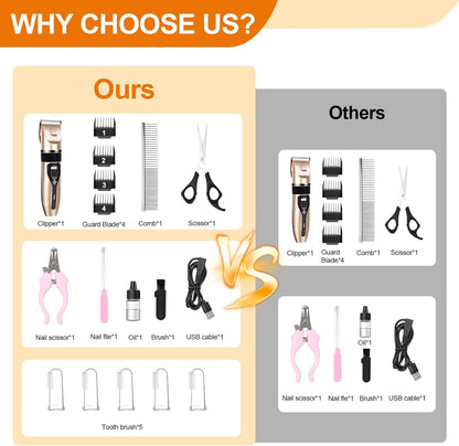 Dog Clippers for Grooming, Low Noise, Electric Quiet, Adjustable Clipper Comb for Dog Grooming Kit, Cat Supplies Pet Hair Clippers Grooming Kit for Dogs at Home5