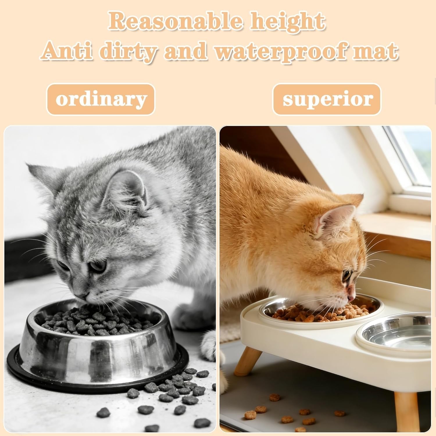 elevated-cat-bowls-with-food-mat-splash-proof-anti-vomiting-raised-cat-food-and-water-bowl-set-2-stainless-steel-dishes-for-cats-and-puppy-pet-bowl-for-indoor-cats-white