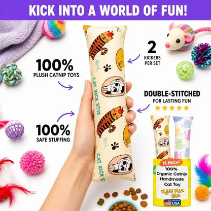 Kitty Kick Stix Set of 2 (11") - Durable Kicker Cat Toy - Catnip Kicker for Cats & Kittens - Interactive Toys for Cats - Cat Kick Stick - 100% Potent Organic Catnip for Indoor Cats5
