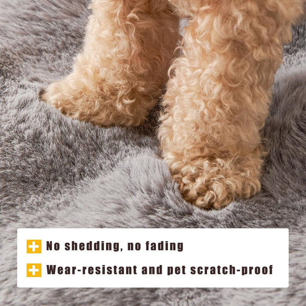 Calming Dog Bed for Couch, 29.5 X 29.5 Inch, Non-Slip Rabbit-Velvet Dog Sofa Mat for Furniture Protector, Perfect for Small, Medium Dogs and Cats (Khaki, Medium)7