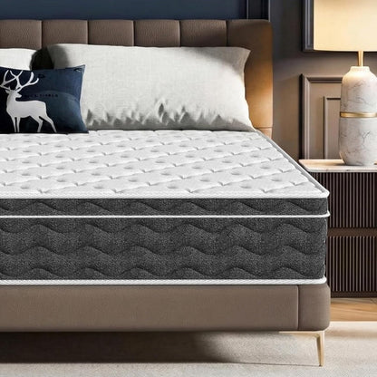Queen Size Mattress 12 Inch with Memory Foam | Medium Firm Hybrid Mattress, Certipur-Us Certified Mattress in a Box Pressure Relief Removable Cover No Fiberglass2
