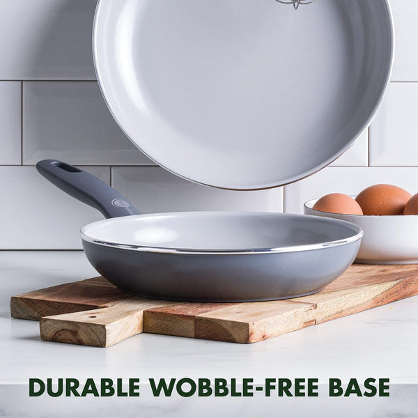 Dover Healthy Ceramic Nonstick, 8" Frying Pan Skillet, Pfas-Free, Dishwasher Safe, Comfort Grip Handle, Grey6