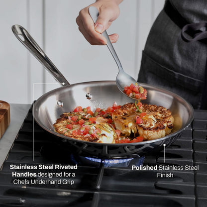 All-Clad D3 3-Ply Stainless Steel Fry Pan Set 2 Piece, 8, 10, Inch Induction Oven Broiler Safe 600F Pots and Pans, Cookware Silver | the Original Bonded Professional Cookware, Cooking Set, 8 & 10" Skillet Set, Induction Compatible, Oven Safe up to 600F5
