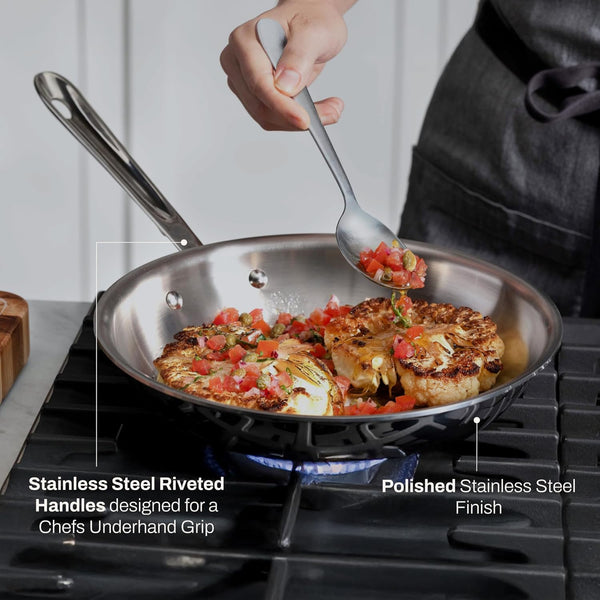All-Clad D3 3-Ply Stainless Steel Fry Pan Set 2 Piece, 8, 10, Inch Induction Oven Broiler Safe 600F Pots and Pans, Cookware Silver | the Original Bonded Professional Cookware, Cooking Set, 8 & 10" Skillet Set, Induction Compatible, Oven Safe up to 600F5