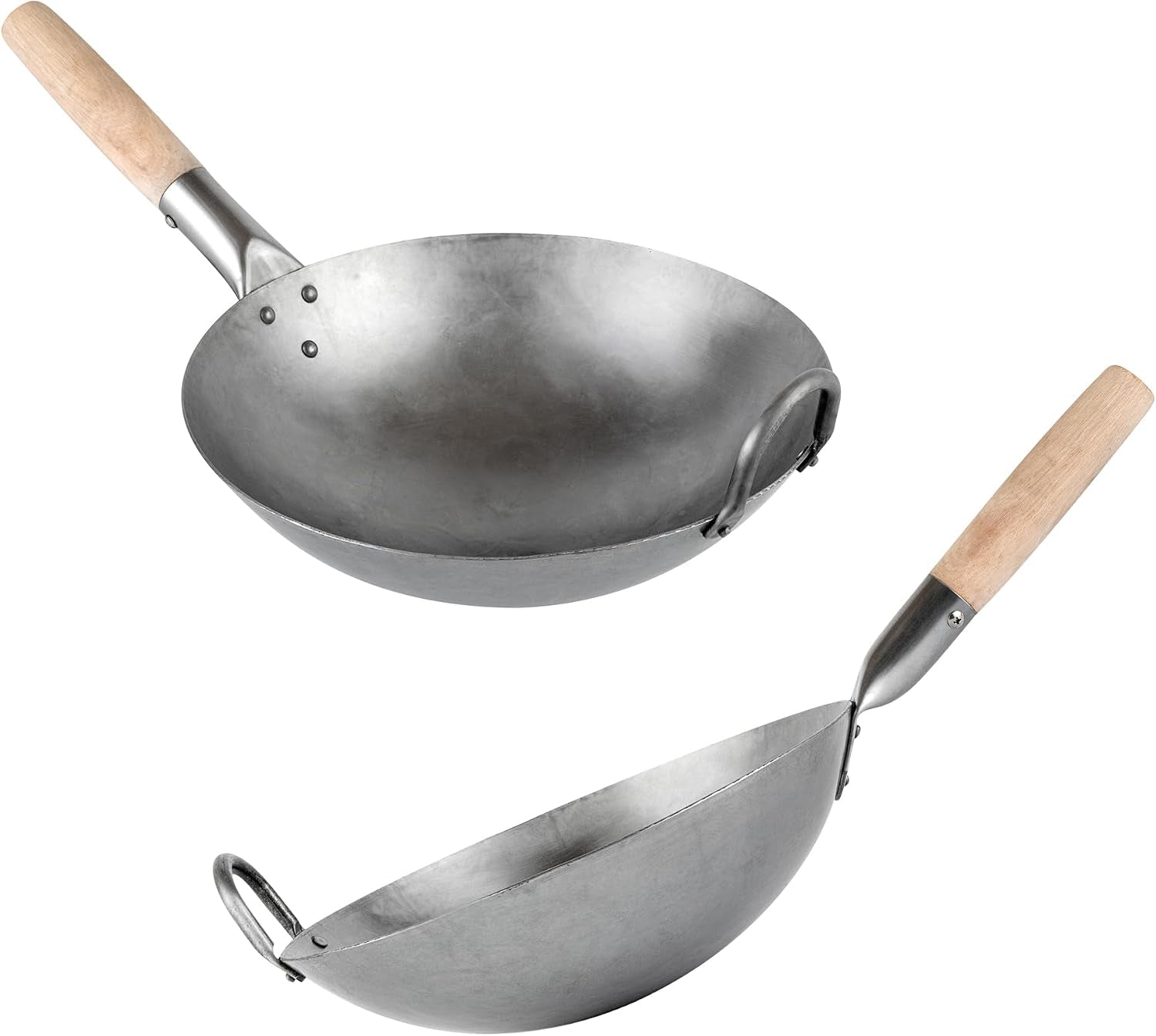 carbon-steel-wok-1-pack-of-12-inch-heavy-duty-stir-fry-pan-silver-hand-hammered-wok-efficient-maneuvering-steel-helper-handle-uniform-heat-distribution-asian-cooking