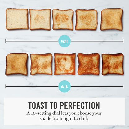 2 Slice Long Slot Toaster, Extra Wide, Caviar Gray | 10 Shade Settings, 10” Wide Slot, Sourdough, Bagels, Artisan Bread & Waffles, Smart Centering, Removable Crumb Tray6