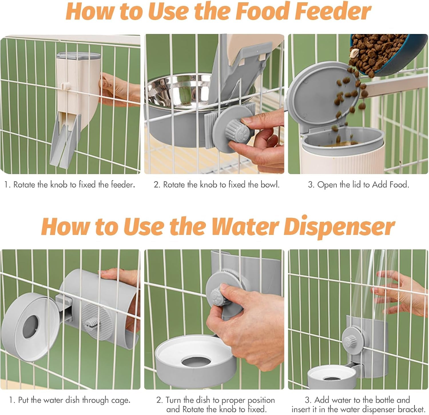 yummy-sam-hanging-cage-automatic-small-pet-food-bowl-water-bottle-dispenser-kennel-500ml-waterer-and-auto-gravity-pet-feeder-set-with-separate-food-bowl-crate-feeder-dish-for-puppy-cats-rabbit-grey