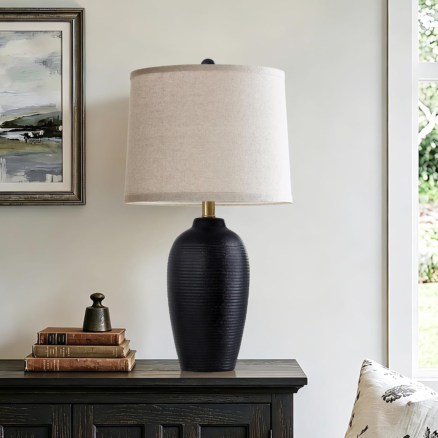 25-retro-vintage-ceramic-table-lamp-for-living-room-bedroom-farmhouse-rustic-black-bedside-lamp-with-natural-textured-finish-nightstand-lamps-for-end-table-bulb-included