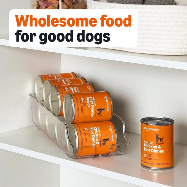 Amazon Basics Wet Dog Food Meaty Loaf Variety Pack, Filet Mignon Flavor and Chicken & Rice Dinner, Made with Real Chicken and Beef, 13.2 Oz Can, (6 Cans of Each Flavor, 12 Cans in Total)3