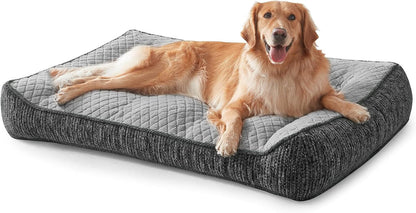 JOEJOY XL Orthopedic Dog Bed for Large Dogs, Extra Thick Foam Pet Bed Sofa | Bolster Sides, Large Sized Dog Couch Bed with Removable Washable Cover, Non-Slip Bottom, Grey (42"X30")17