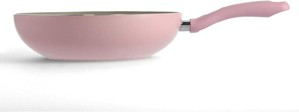 Green Chef Deep Wok Pan 11" IH Compatible Ceramic Finish Non-Stick Interior and Exterior Easy Clean Non-Toxic Material Earth Color Quartz Pink2