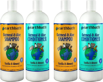 Earthbath, Oatmeal & Aloe Dog Shampoo and Conditioner - Oatmeal Shampoo for Dogs, Itchy, Dry Skin Relief, Dog Wash, Made in USA, Dog Conditioner, Pet Shampoos - Vanilla & Almond, 16 Oz (1 Set)8