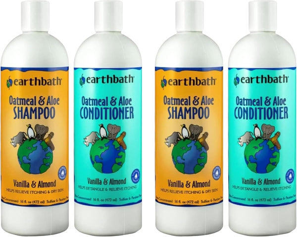 Earthbath, Oatmeal & Aloe Dog Shampoo and Conditioner - Oatmeal Shampoo for Dogs, Itchy, Dry Skin Relief, Dog Wash, Made in USA, Dog Conditioner, Pet Shampoos - Vanilla & Almond, 16 Oz (1 Set)8