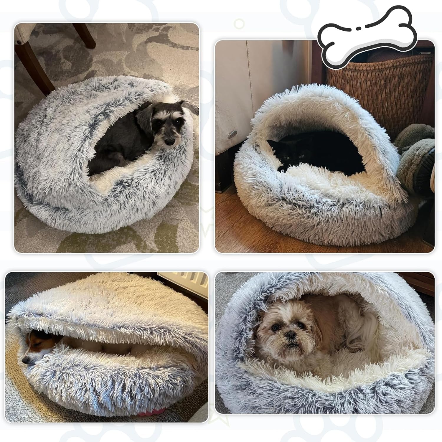 suoxu-small-dog-bed-nest-warm-super-soft-plush-faux-fur-washable-dog-bed-with-non-slip-bottom-for-medium-small-dogs-snooze-sleeping-indoor-gray-65cm-25in