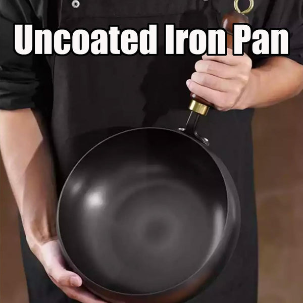 2026 New Japanese Cast Iron Cookware, Japanese Cast Iron Pot, Hand-Forged Non Stick Uncoated Iron Pan Wok with Lid, Woks & Stir-Fry Pans, for Gas and Induction Stoves (Hammer, 11In)3