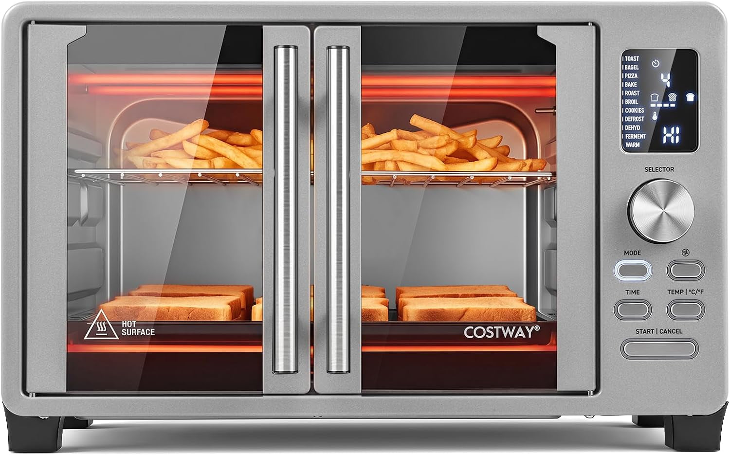 26-4-qt-french-door-toaster-oven-with-11-presets-1500w-convection-oven-countertop-led-display-24h-timer-4-dishwasher-safe-accessories-stainless-steel-finish