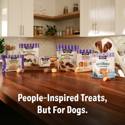 Three Dog Bakery Woofers Peanut Butter & Banana Dog Treats - 36 Oz Bag | Grain-Free Soft Baked Dog Treats5