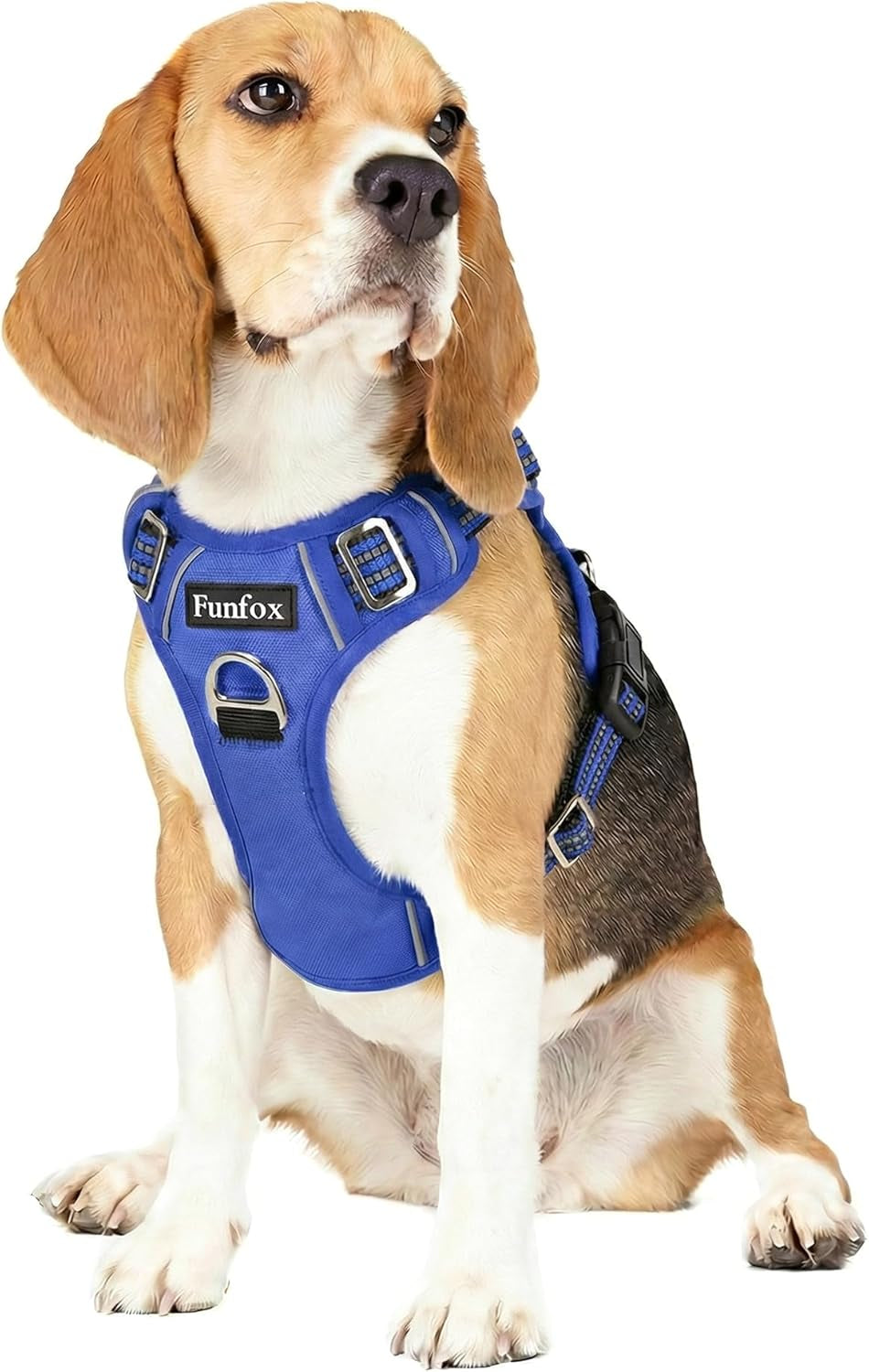 funfox-dog-harness-medium-sized-dog-vertical-handle-easy-control-no-pull-pet-vest-adjustable-with-2-leash-clips-soft-material-reflective-safe-night-walking-for-small-medium-large-breed-black-m