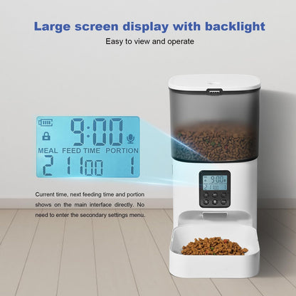 Automatic Cat Feeder, 4L Cat Food Dispenser with 10S Voice Recorder, Pet Feeder up to 8 Meals per Day, Timed Dog Feeder with Dry Food Sealed Ring7