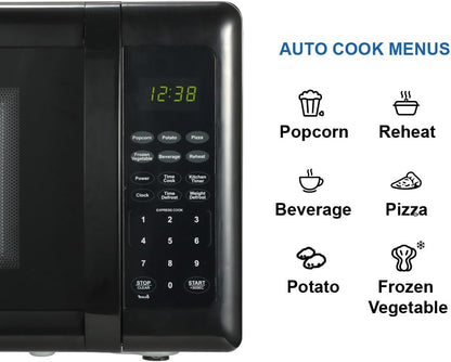 MW7302 Series Compact Countertop Microwave Oven, 0.7 Cu. Ft., 700 Watts, 10 Power Levels, 6 Auto Cook Menus, Time & Weight Defrost, Express Cooking, Black6