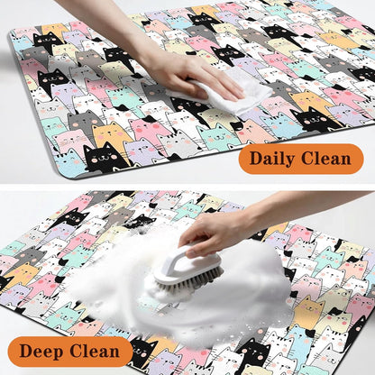 Pet Feeding Mat for Floors Cat Food Mat Waterproof Dog Food Mat and Water Absorbent Quick Dry Non Slip Mat for Cat Bowls5