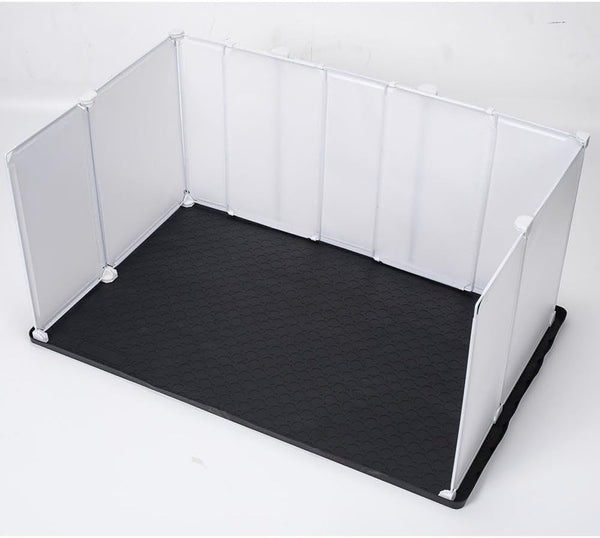 Litter Box Splash Guard, Litter Box Pee Shields for Dogs, Easy to Clean Indoor Dog Fence with Puppy Pee Pad Holder Tray Fits6