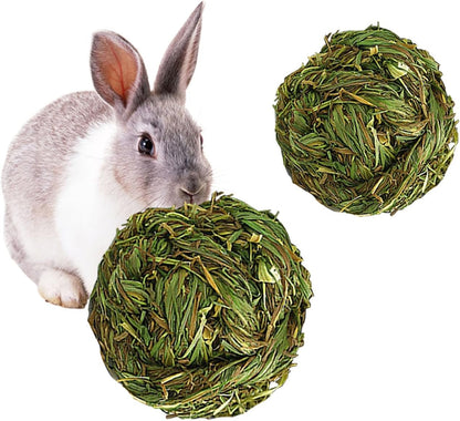 PINVNBY Hay Balls for Rabbits,4 PCS 100% Natural Timothy Hay Bunny Chew Toys Small Animal Teeth Grinding Activity Woven Play Ball for Rabbit,Guinea Pigs,Hamsters,Chinchillas8