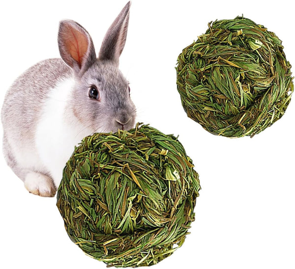 PINVNBY Hay Balls for Rabbits,4 PCS 100% Natural Timothy Hay Bunny Chew Toys Small Animal Teeth Grinding Activity Woven Play Ball for Rabbit,Guinea Pigs,Hamsters,Chinchillas8